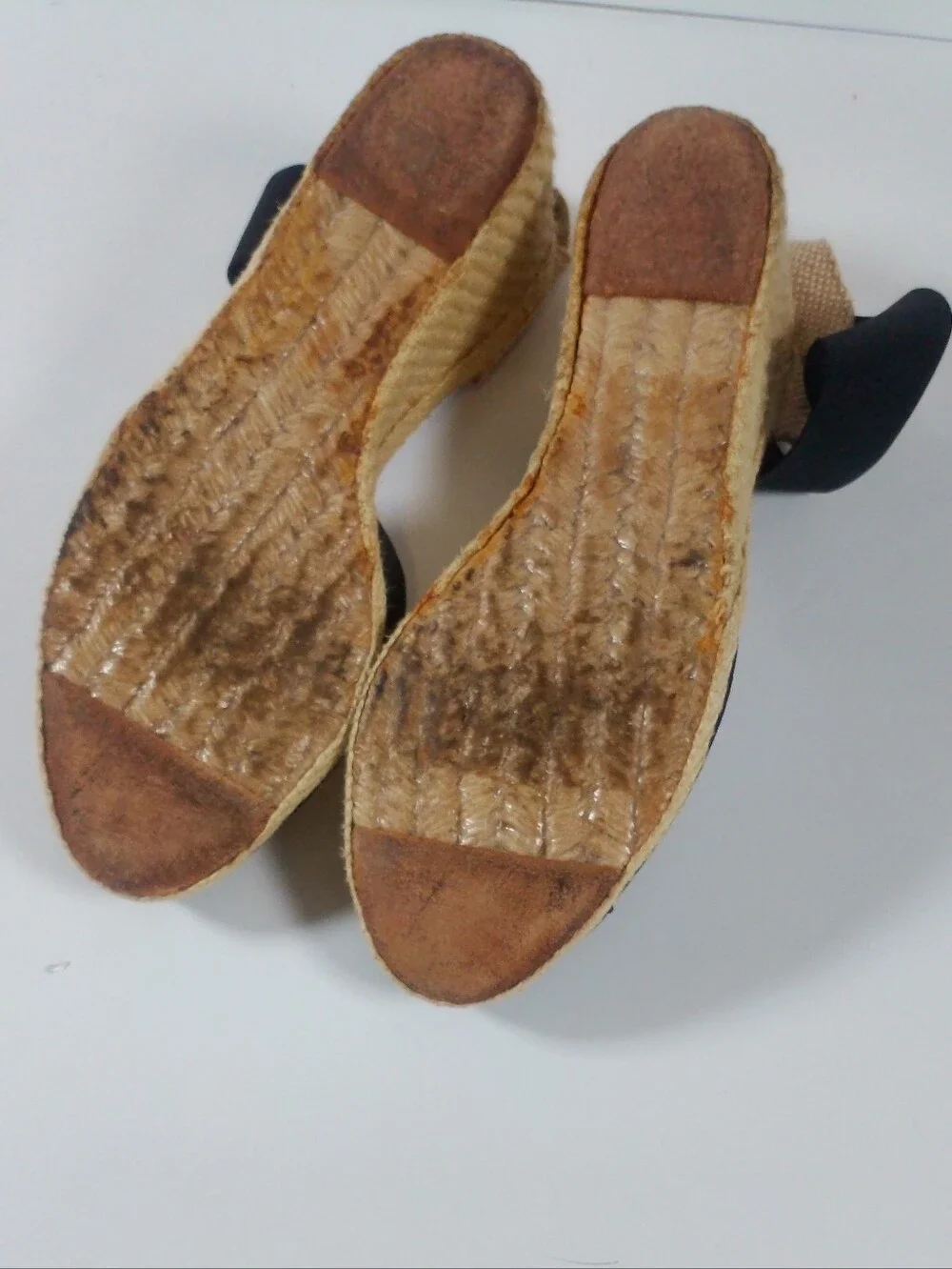 Lauren Ralph Lauren Charza Espadrille Wedge Sandals Womens 9B Black Elastic